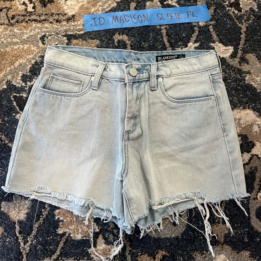 Blank NYC Essex Light Wash Distressed Shorts